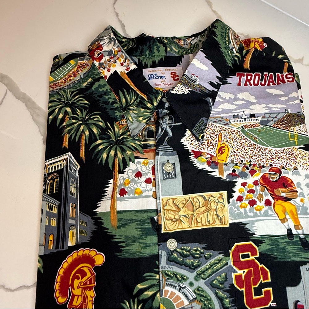 Reyn Spooner men's Collegiate USC Trojans hawaiian button down shirt‎ size XXL - Picture 11 of 12